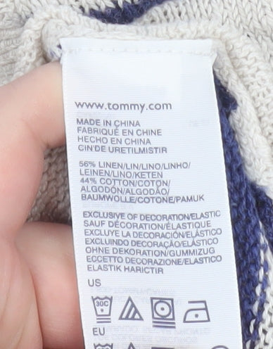 Additional view of Hilfiger Denim Women's Ivory Blue Star Striped Knit Jumper XL
