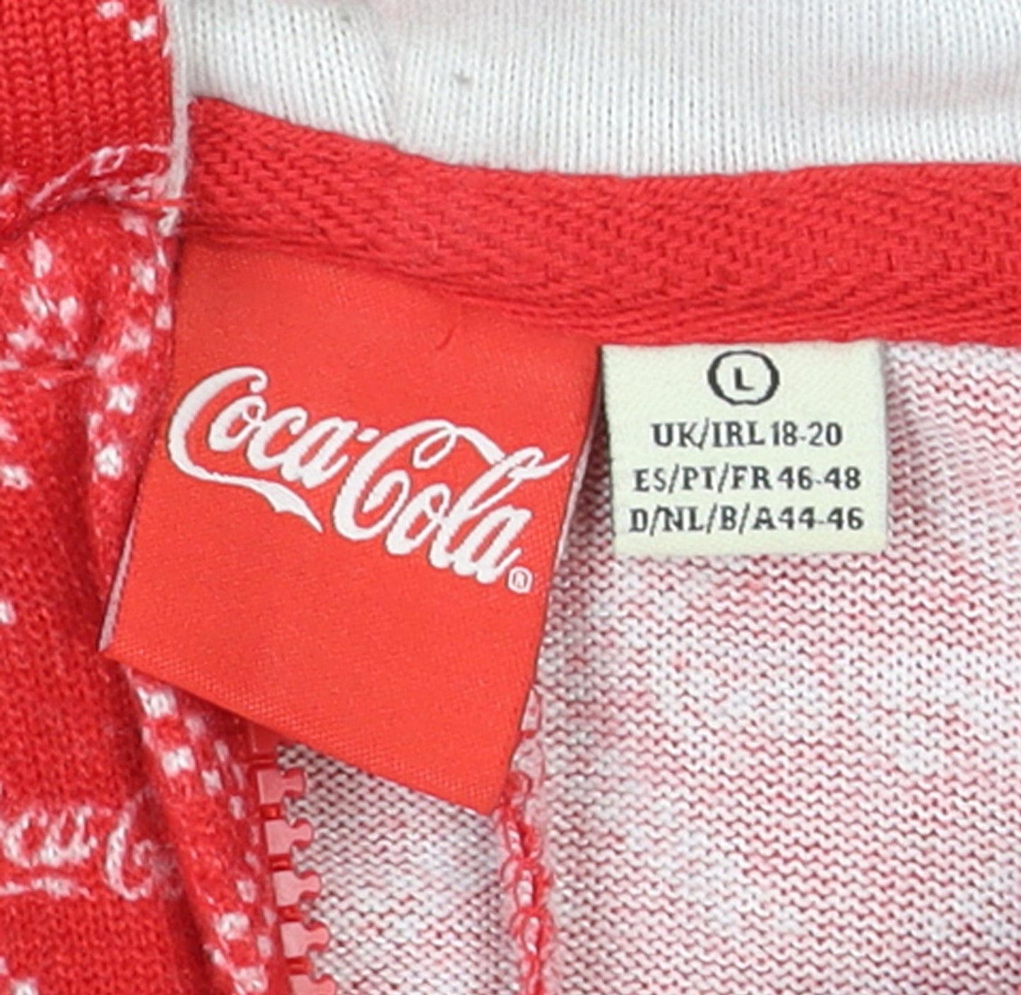 Coca-Cola Men's Red Fair Isle Hooded One Piece Fleece L
