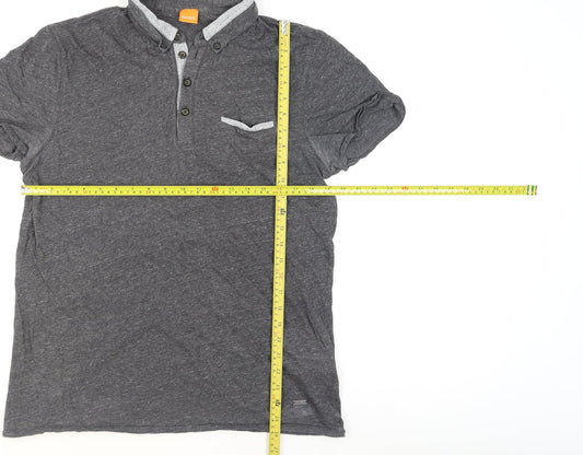Hugo Boss Men's Grey Short Sleeve Polo Shirt Size L