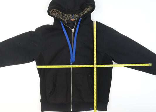 Dickies Men's Black Hooded Fleece Lined Full Zip Jacket Size M