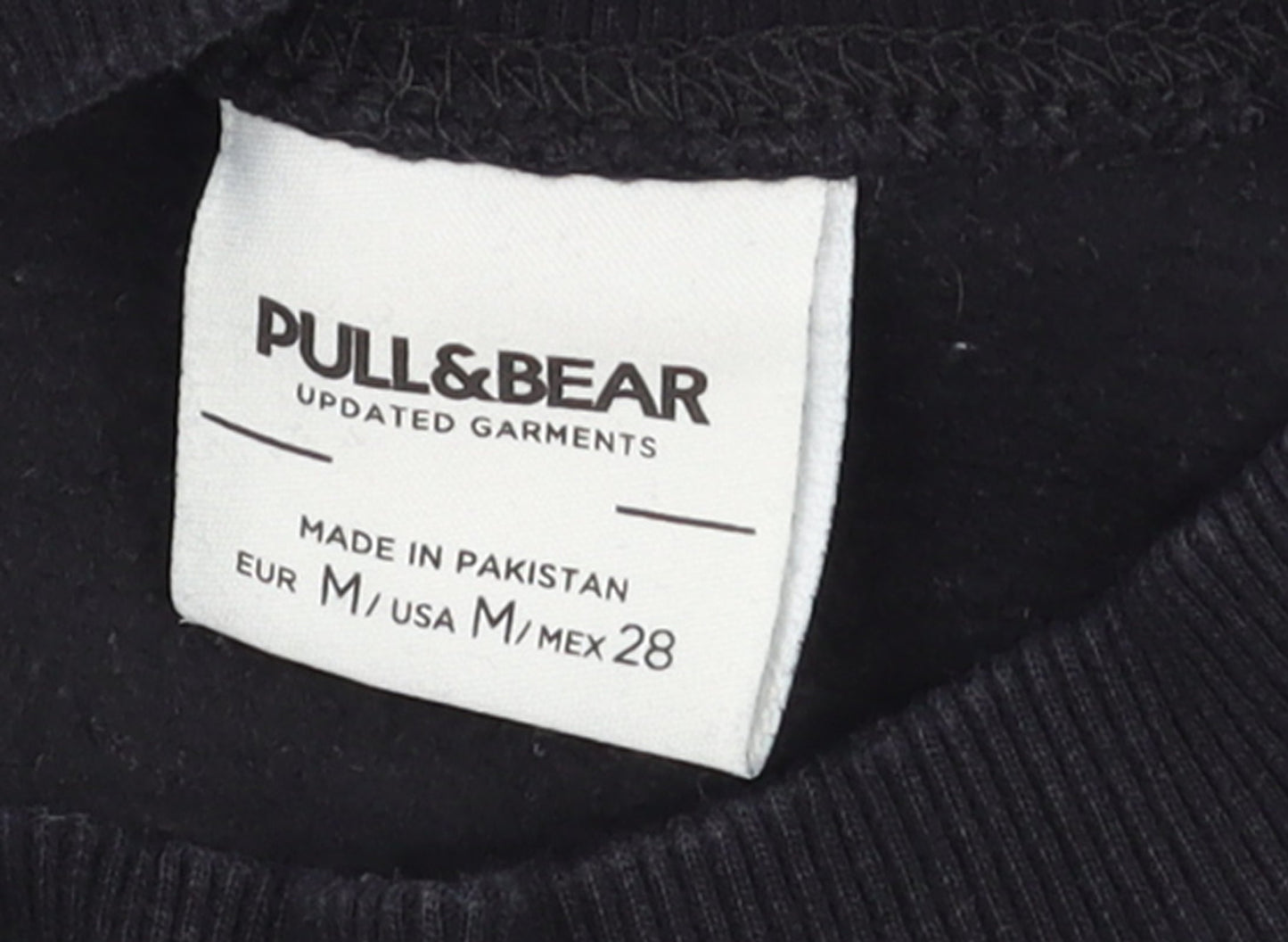 Pull&Bear Men’s Black Cotton Blend Crew Neck Sweatshirt M
