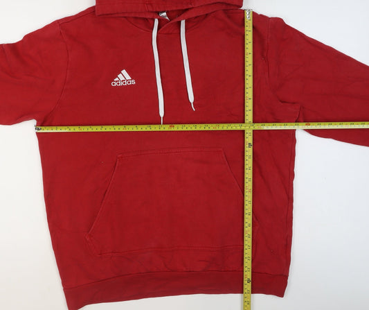 Adidas Men's Red Pullover Hoodie Size L Sports Fleece