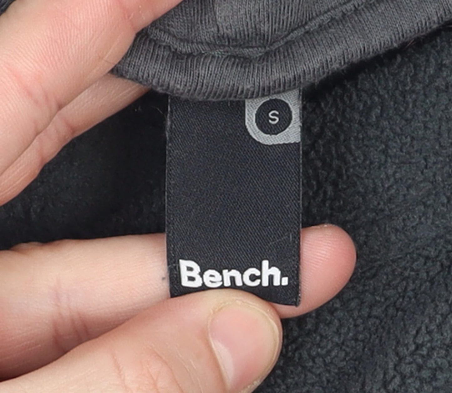 Bench Women’s Grey Fleece Hooded Zip Jacket Size S