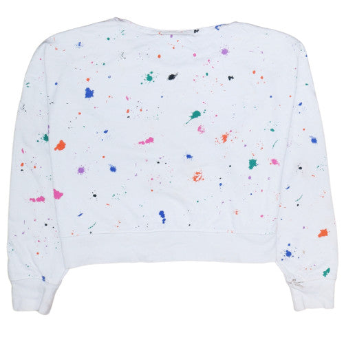 Champion Women's White Multicoloured Paint Splatter Pullover Sweatshirt Size S