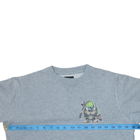 Dickies Men Grey Small Pullover Sweatshirt Graphic Crew Neck