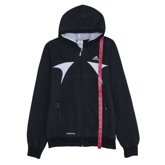 Adidas Women's Black Full Zip Hoodie Size 12 Hooded Sweatshirt