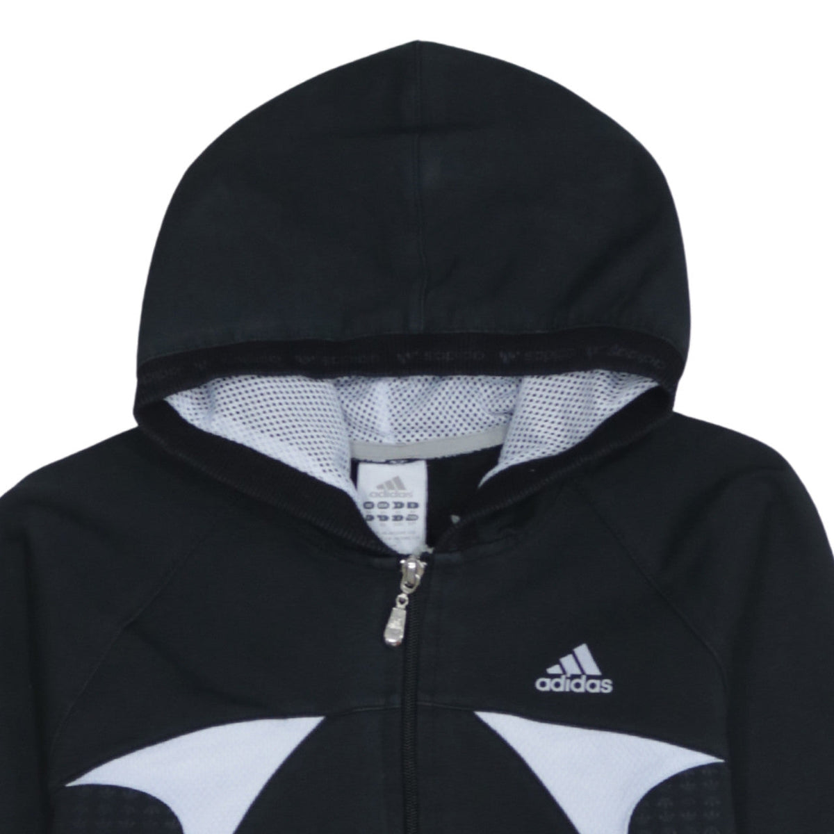 Additional view of Adidas Women's Black Full Zip Hoodie, size 12, Hooded Sweatshirt
