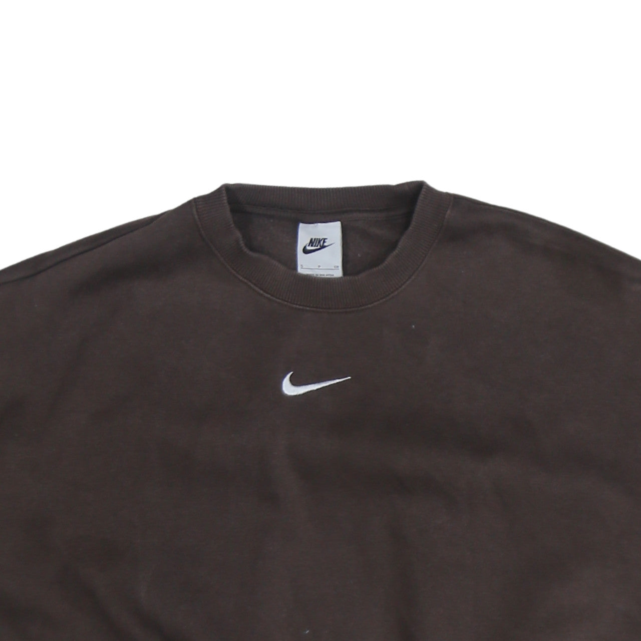 Nike Women Brown Small Pullover Sweatshirt Cotton Blend Crew Neck