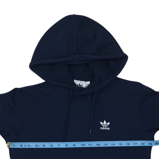 Adidas Men Blue Pullover Hoodie XS Regular Fit Logo Fleece