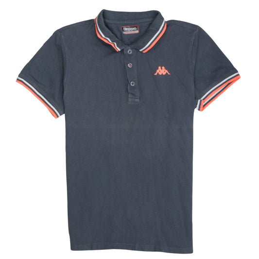 Kappa Men's Blue Medium Polo Shirt with Logo Trim