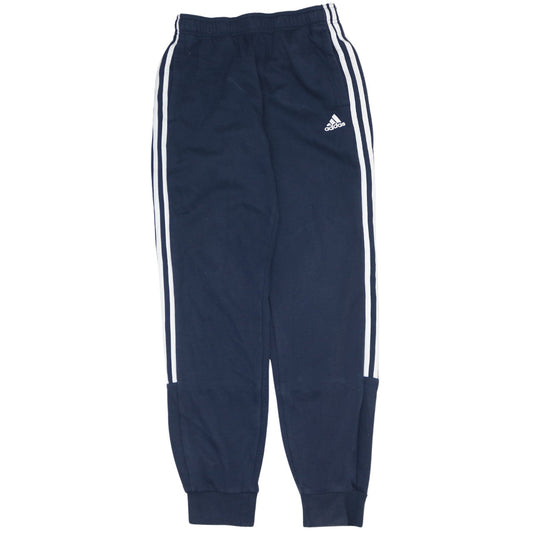 Adidas Men Blue Jogger Trousers S Regular Tapered Fleece