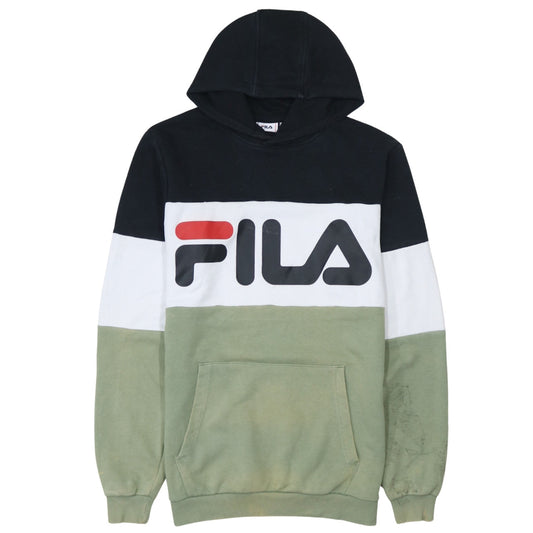 FILA Men's Multicoloured XS Pullover Hoodie with Logo Print