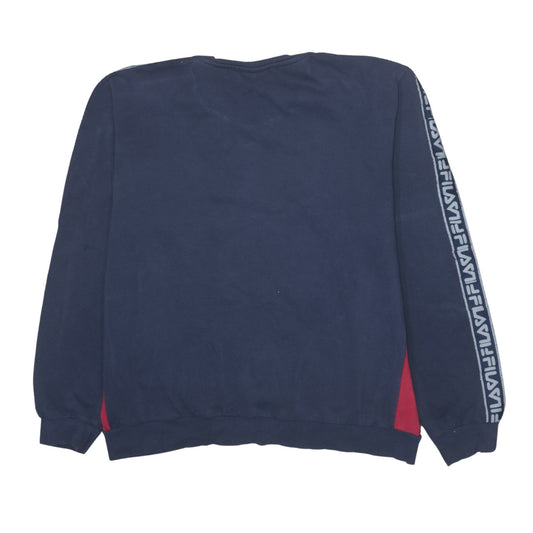 Fila Men's Blue XL Pullover Sweatshirt Crew Neck Logo Sportswear