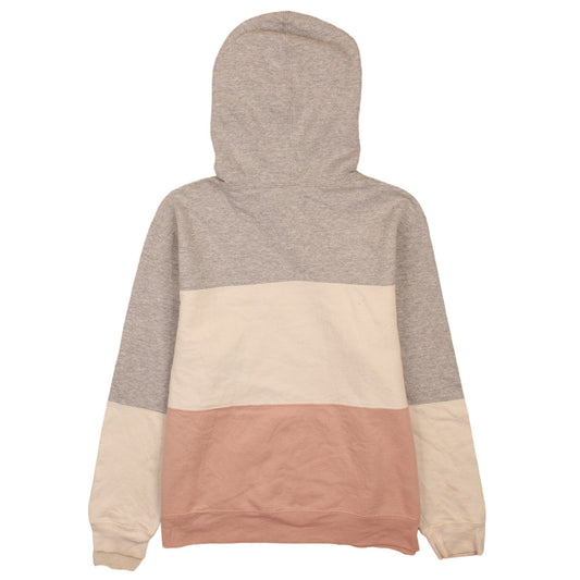 Champion Women's Grey Beige Pink Colourblock Pullover Hoodie L