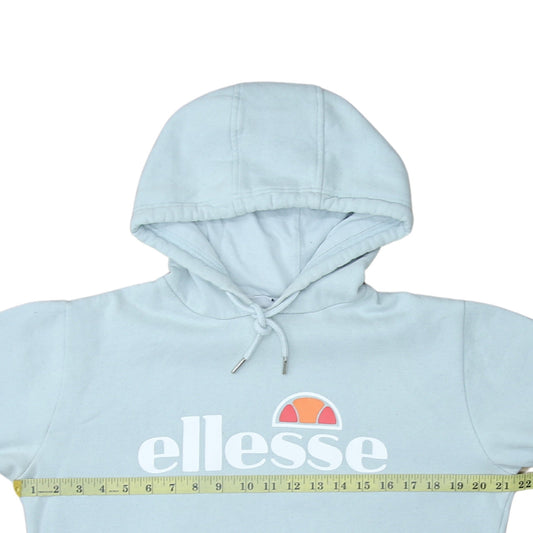 Ellesse Women Blue Pullover Hoodie UK 12 Hooded Logo Sport Style
