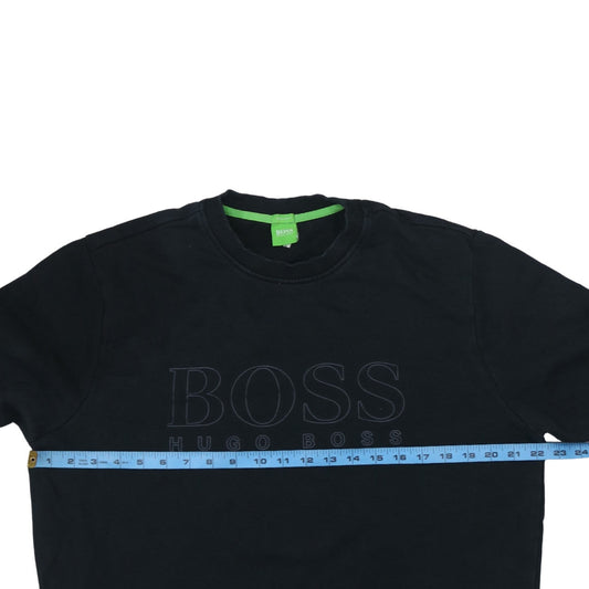 Hugo Boss Men's Black Regular Fit Logo Crew Neck Sweatshirt L