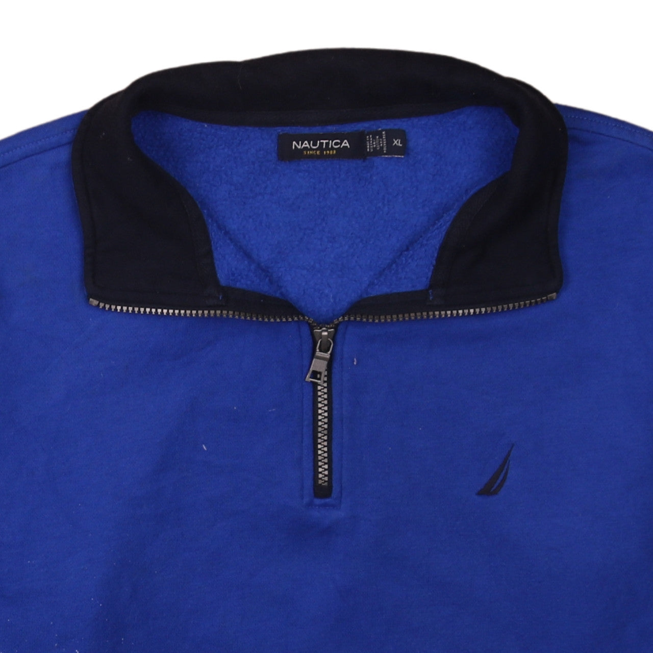 Nautica Men's Blue Fleece 1/4 Zip Pullover Sweatshirt XL