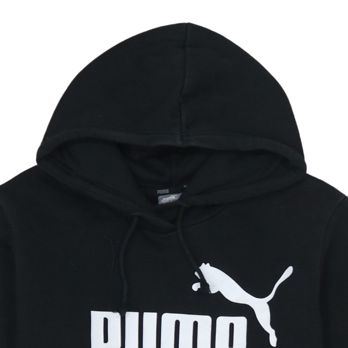 Additional view of Puma boys’ black pullover hoodie, size 13, years fleece logo sweatshirt
