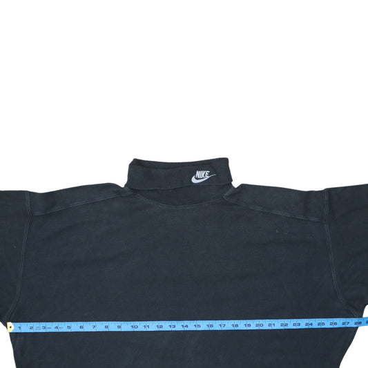 Nike Men's Black 2XL High Neck Pullover Sweatshirt Retro Logo