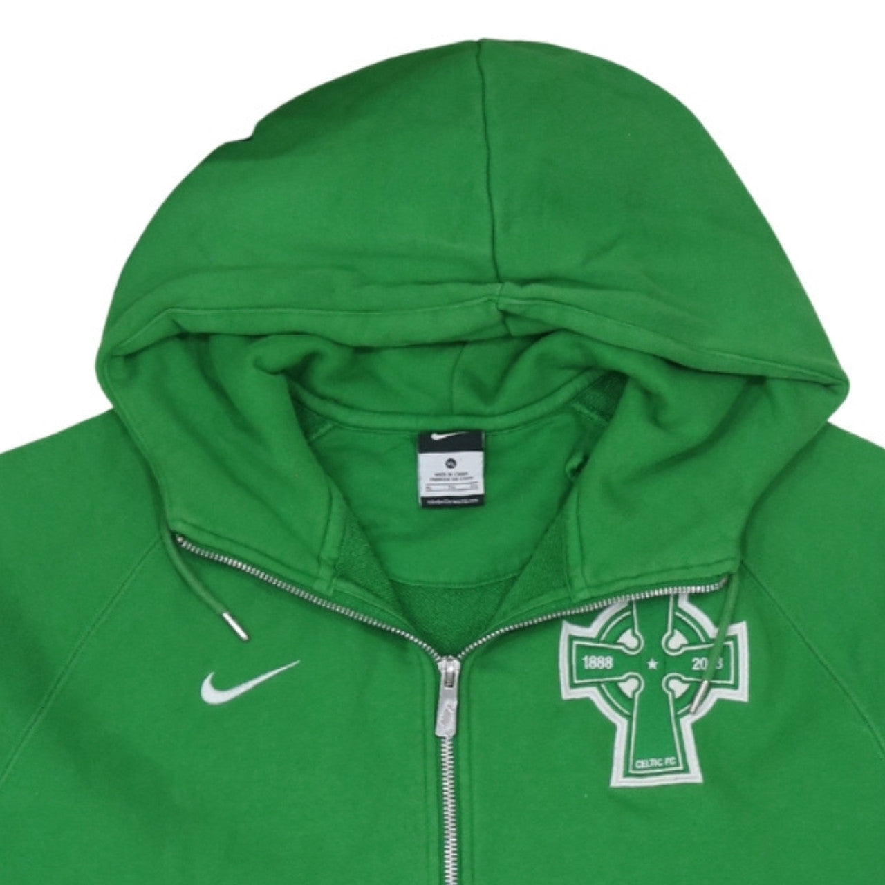 Nike Men's Green Celtic FC Full Zip Hoodie XL Fleece Sweatshirt