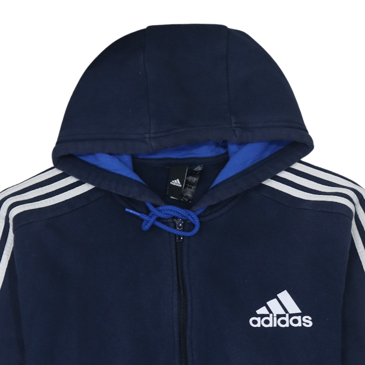 Adidas Men's Blue XL Full Zip Hooded Sports Hoodie