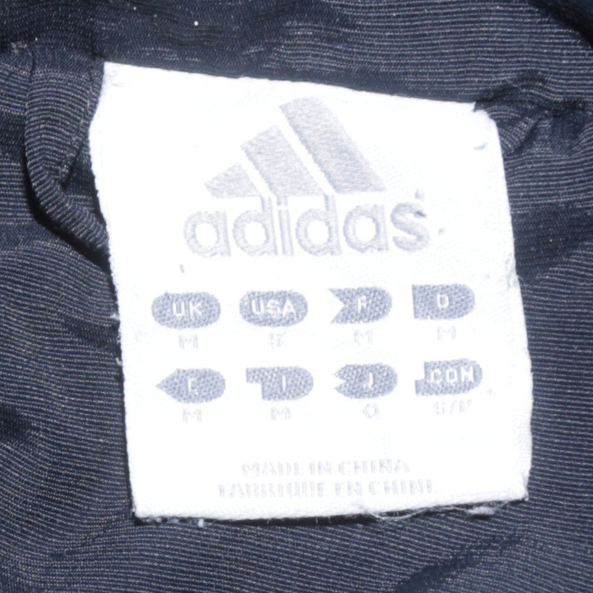 Close-up detail of Adidas Men's Black Hooded Puffer Jacket M Sports Casual Coat