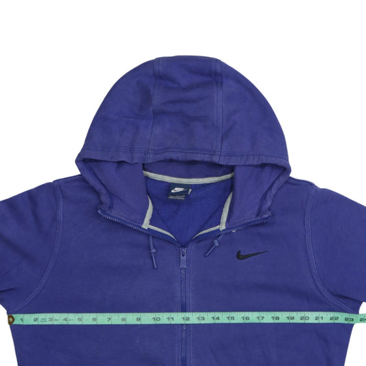 Nike Women Blue Full Zip Hoodie Size M Cotton Blend