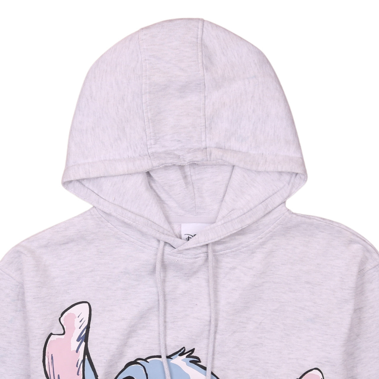 Disney Women Grey Stitch Pullover Hoodie Size S 10/12 Lined Cotton