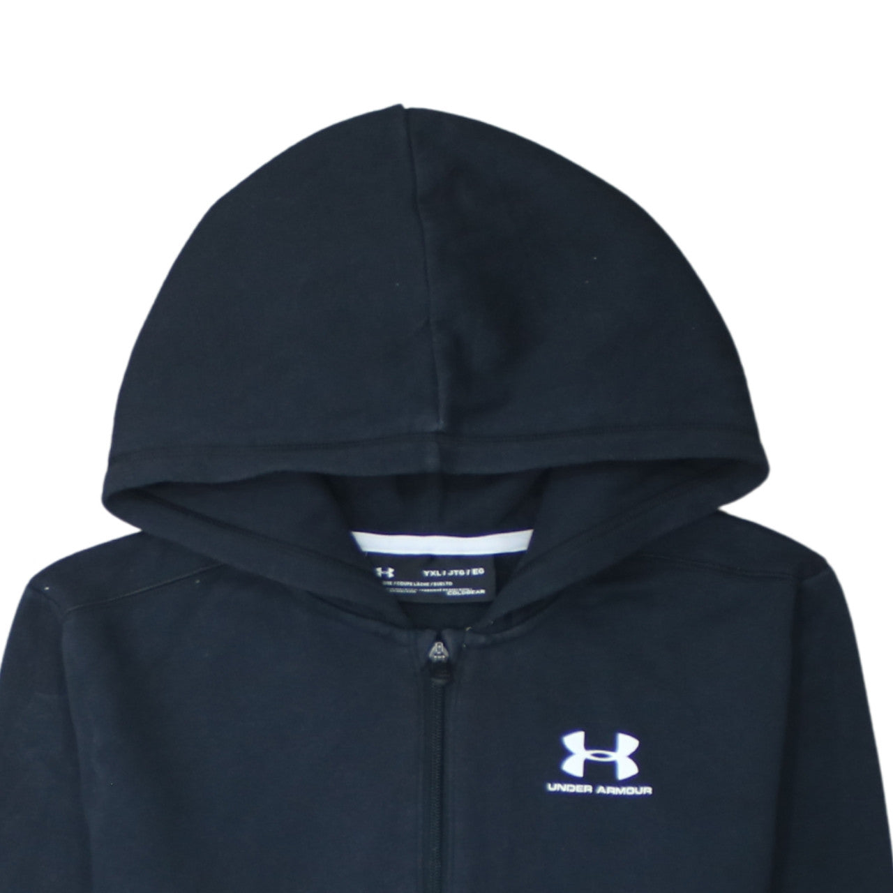 Additional view of Under Armour boys’ black full zip hoodie, size 13-14, years coldgear