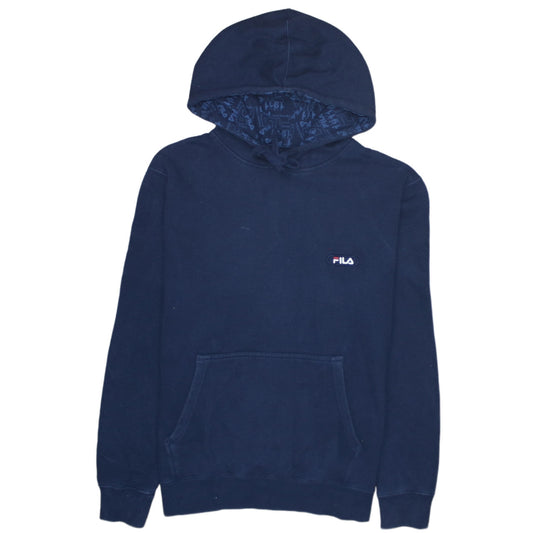 Fila Mens Blue Pullover Hoodie S Regular Fit Logo Sportswear