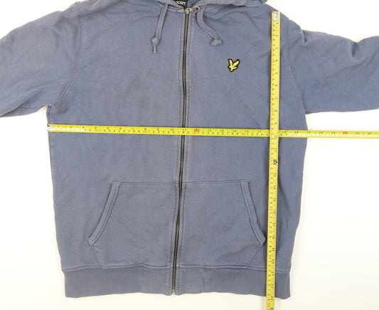 Lyle & Scott Men's Blue Full Zip Hoodie XL Cotton Hooded Sweatshirt