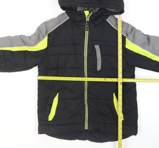 Protection System Boys Black Puffer Jacket 8 Years Hooded Full Zip Winter Coat