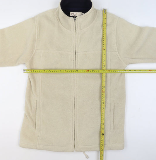 EWM Women’s Beige Fleece Full Zip Jacket Size 10 Regular Fit