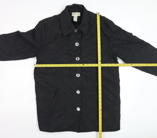 Orvis Mens Black Quilted Mid-Length Jacket M Padded Nylon Polyester