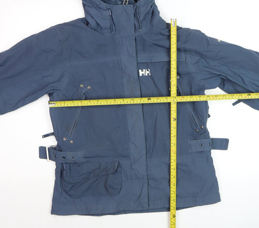 Helly Hansen Women's Blue Waterproof Ski Jacket Size M Hooded Windproof