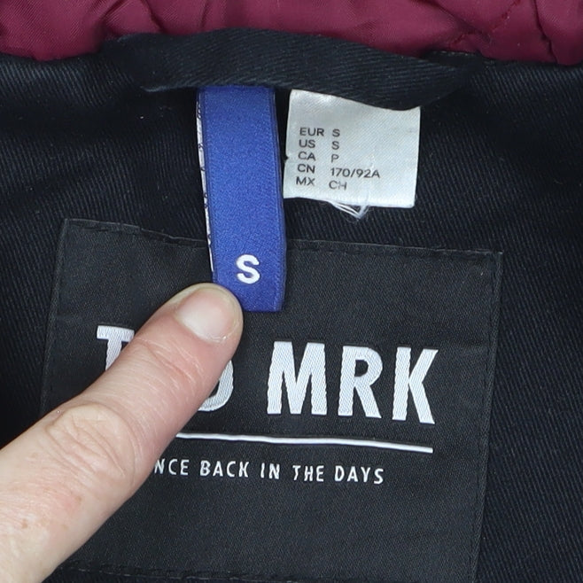TWO MRK Men’s Black Hooded Full Zip Cotton Blend Casual Jacket Size S