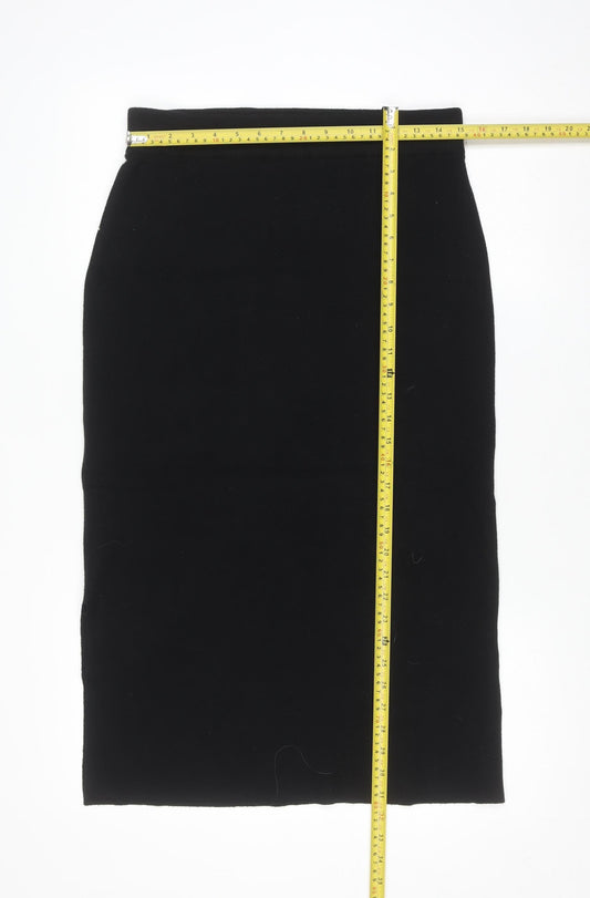 Lands' End Women's Black Knit Midi Pencil Skirt Size M