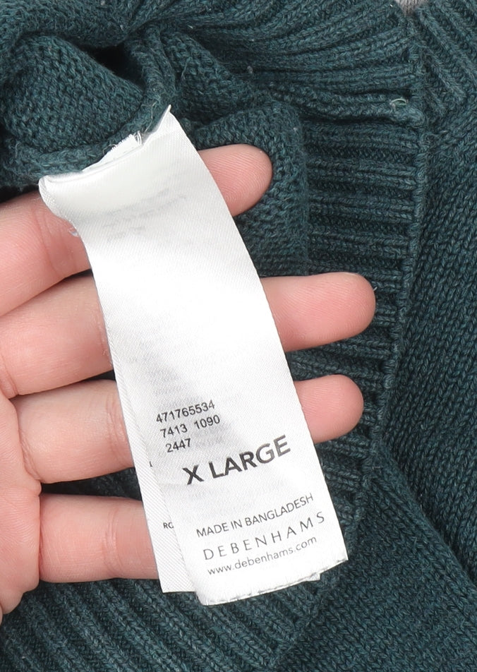 Additional view of Maine New England Men's Green Cotton V-Neck Jumper XL
