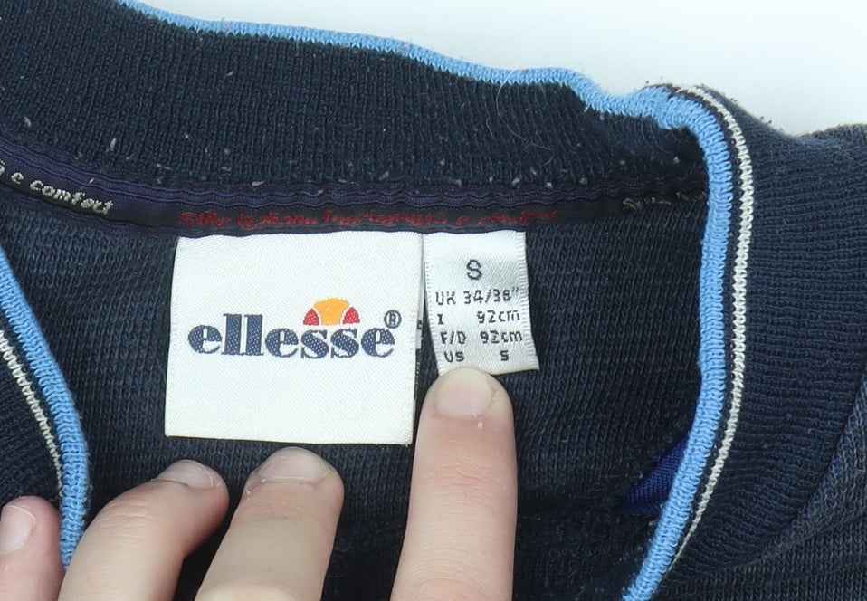 Ellesse Men’s Blue Small Crew Neck Pullover Sweatshirt