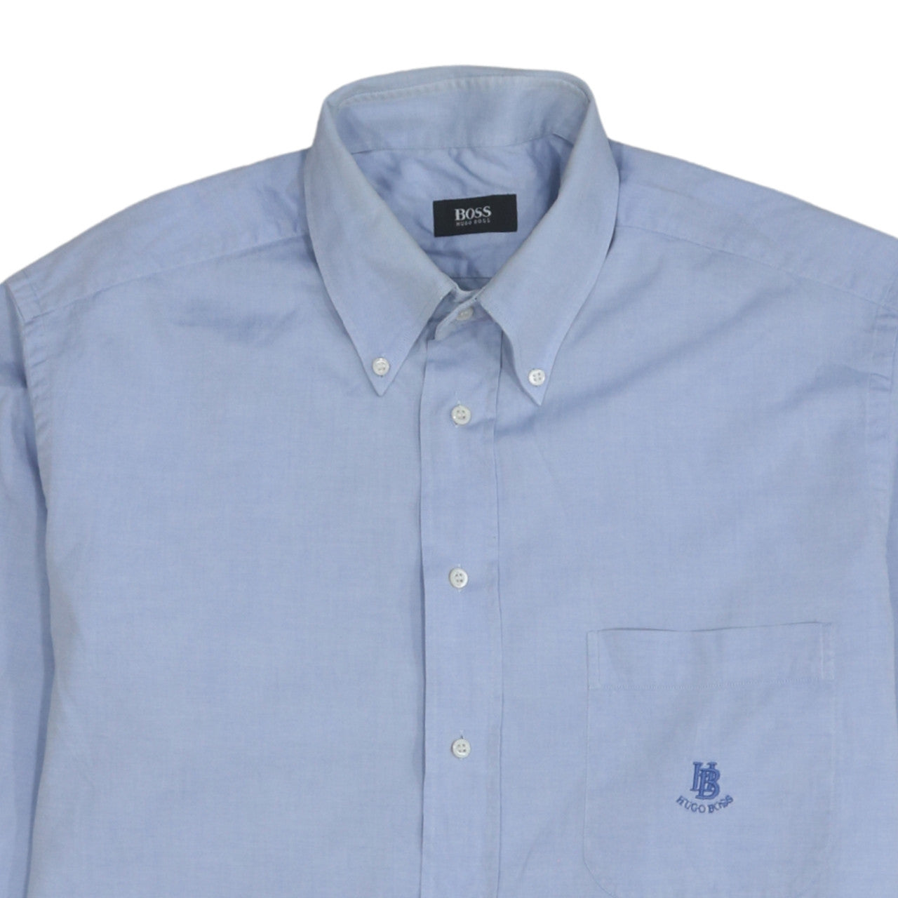 Hugo Boss Men's Blue Long Sleeve Button-Down Cotton Shirt Size L