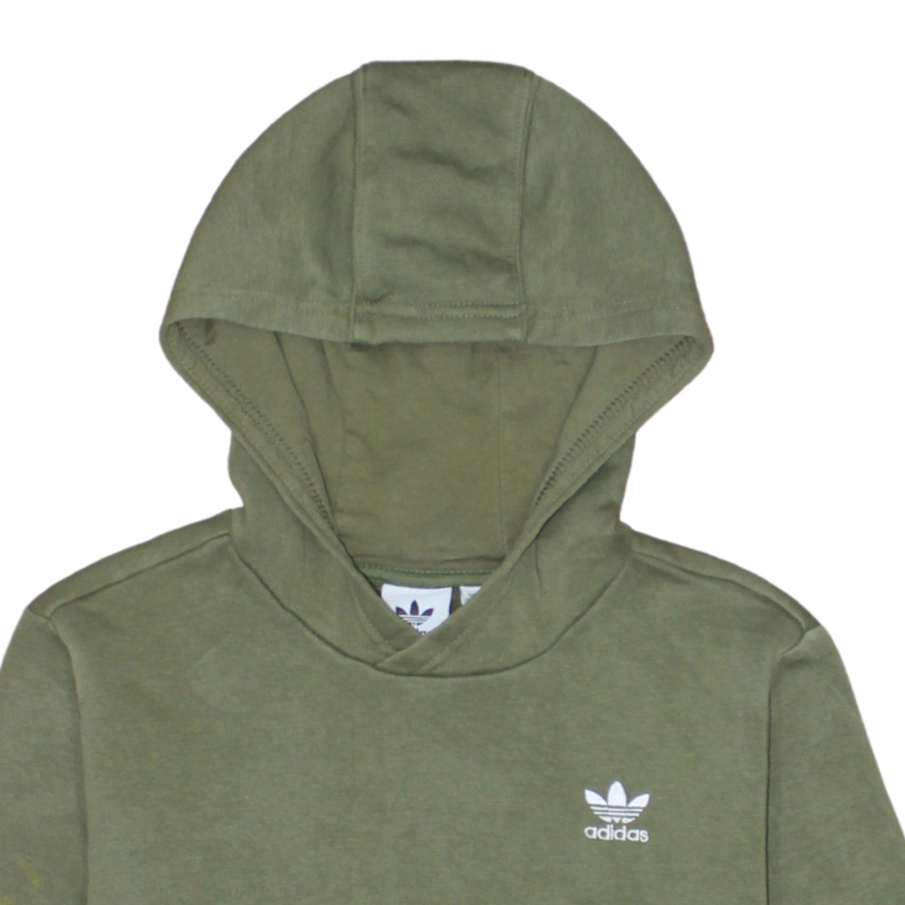 Adidas Boys Khaki Green Pullover Hoodie 11-12 Years Cotton Blend Logo Casual