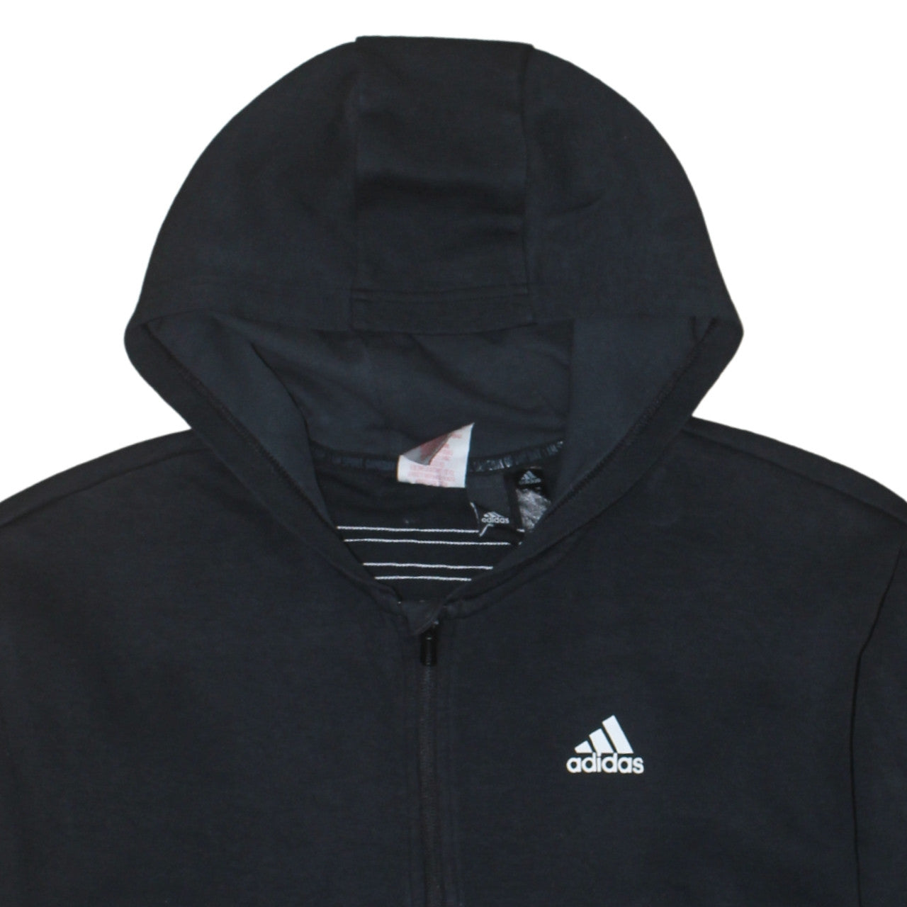 Adidas Teens Black Full Zip Hoodie L Sportswear Logo Sweatshirt