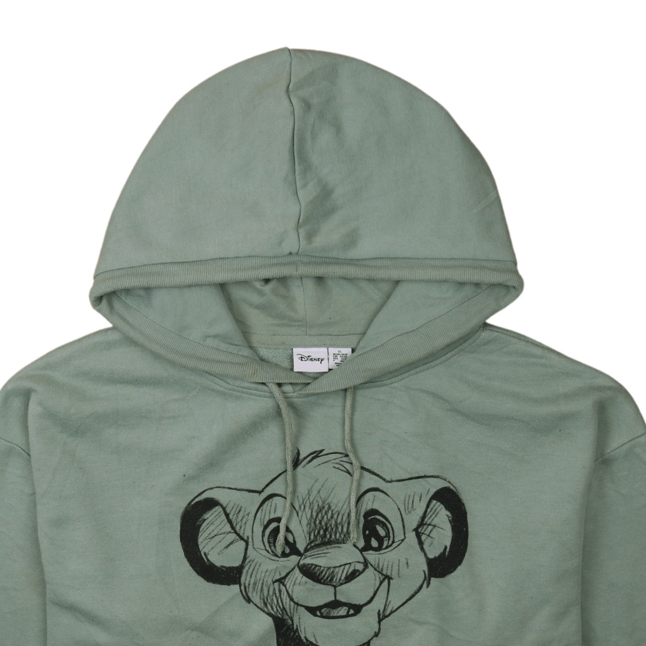 Disney Women Green Simba Hoodie XL Pullover Lion King Sweatshirt
