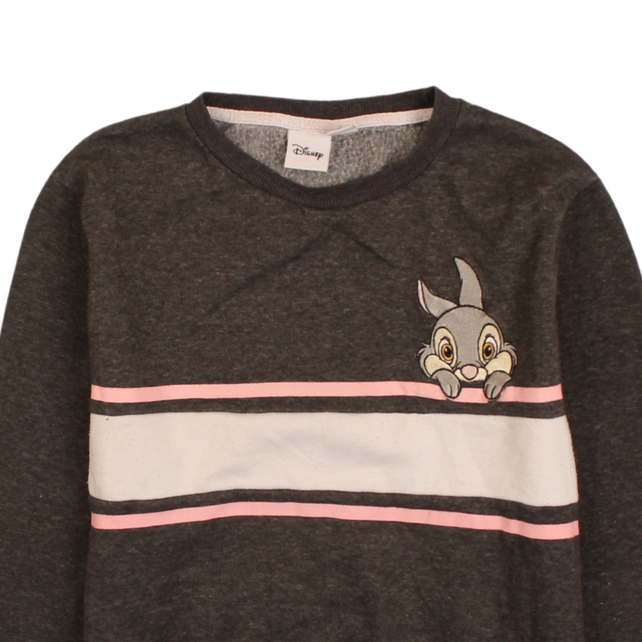 Disney Women Grey Thumper Sweatshirt XS Crew Neck Long Sleeve Pullover