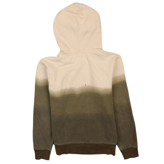 Champion Boys Beige & Green Pullover Hoodie L Logo Print Cotton Blend