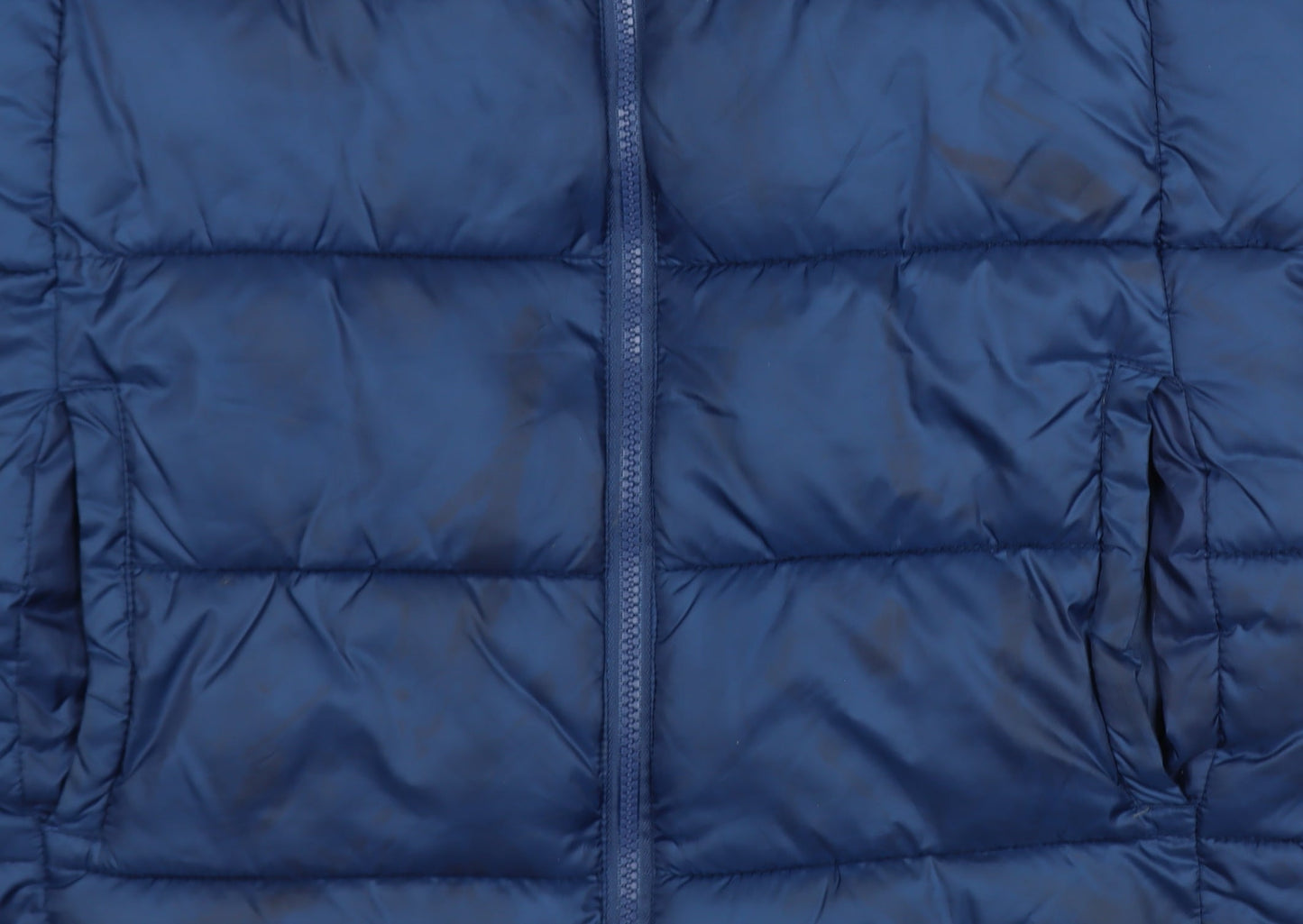 Additional view of Hype boys’ blue colourblock puffer gilet 14 years polyester zip waistcoat