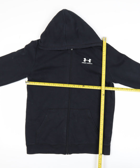 Under Armour Boys Black XL Full Zip Hooded Fleece Active Jacket
