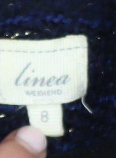 Additional view of Linea Weekend Women's Blue Tweed Biker Jacket, size 8