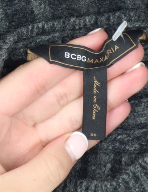 Brand and care label for BCBG Max Azria Women's Grey Wool Jumper Dress XS