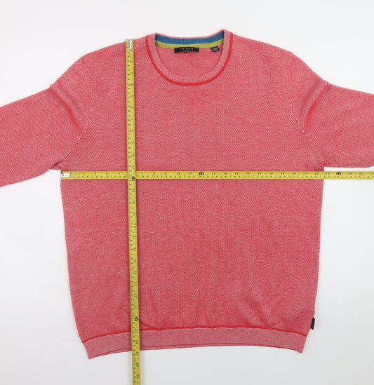 Ted Baker Mens Red XL Crew Neck Knit Jumper
